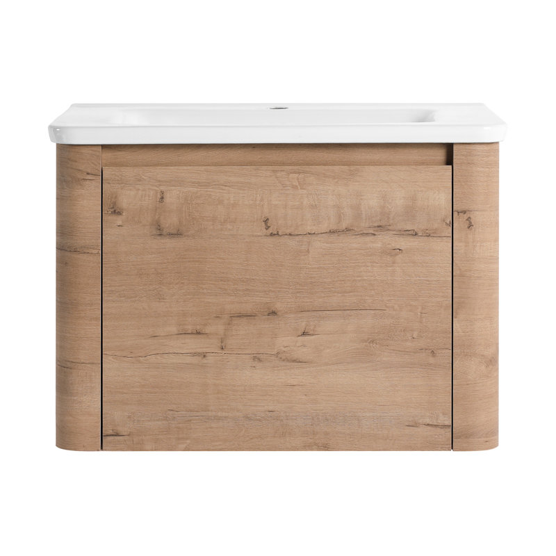 Meuble-lavabo 28 po avec lavabo en céramique blanche, 1 porte, bords arrondis, 3 charnières, meuble-lavabo