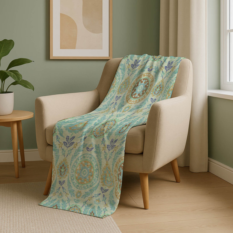 Jeté floral Sherpa ASB751 Addison, Menthe