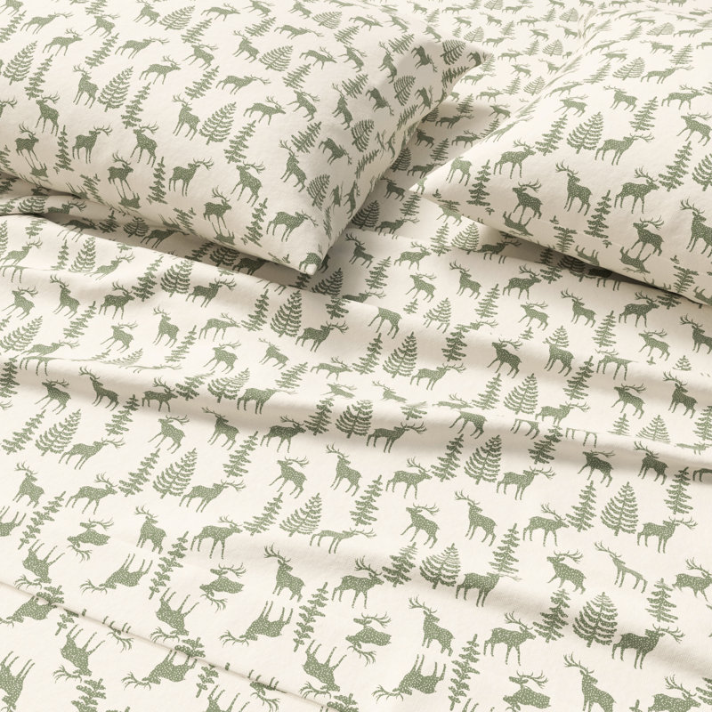 100% Turkish Cotton Winter Flannel Sheet Set, North Pole Polar Bears, Queen with 2 Pillowcases