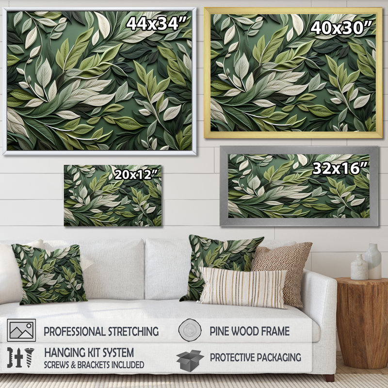 Herbes, sauge, sagesse, art floral, H 12 po x l 20 po x P 1 po, Cadre d'angle fermé noir