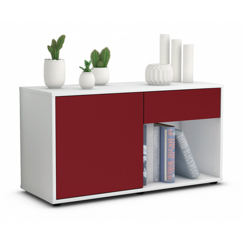 Keyon 92cm W 1 - Drawer Chest of Drawers, Red / Matte White