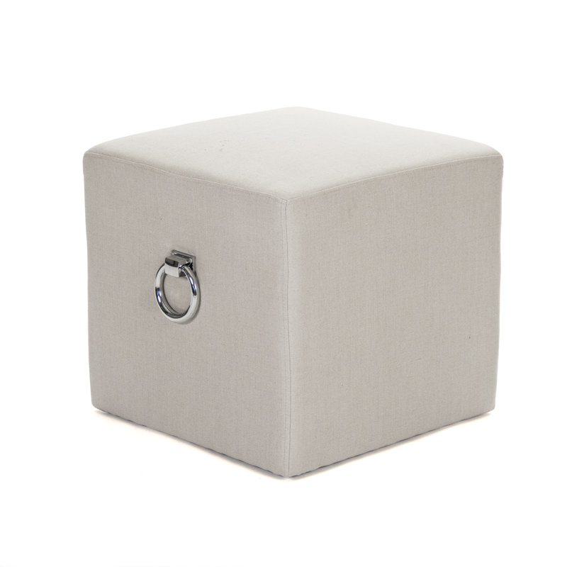 Karina Upholstered Accent Stool, Orange