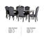Ensemble de salle à manger 7 pièces Hixe, table festonnée et 6 chaises, bois massif noir-119906985-119906988