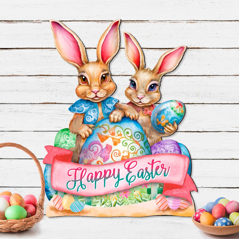 Door Hanger Decor Easter Rabbit Decorative Accent
