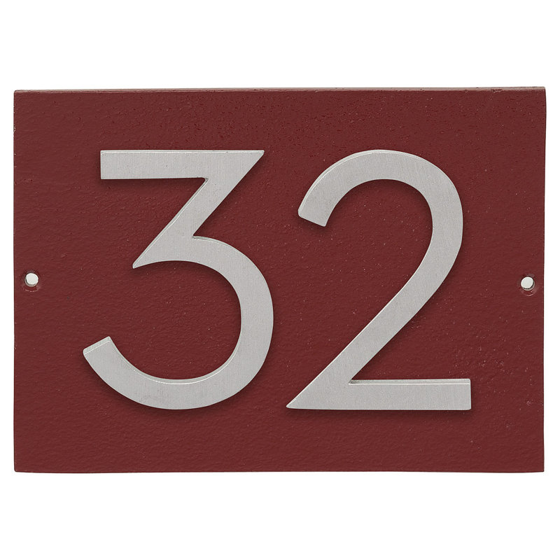 Rectangle Wall Plaque, Brick Red/Satin Nickel Two Tone, Yes