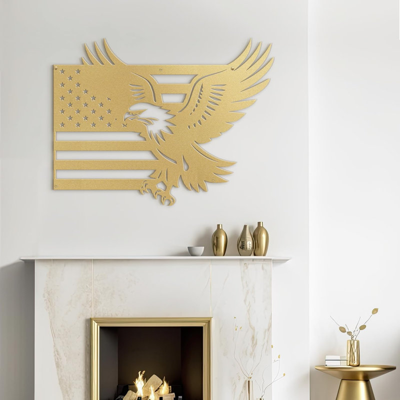 Wall Decor Metal, Gold, 16" H x 24" W x 0.05" D