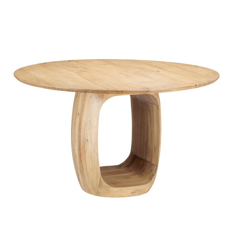 Table de salle à manger en bois massif brun clair - (2 boîtes)