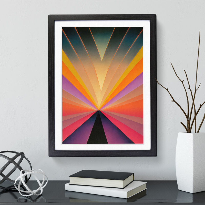 Wild Abstract Sunset - Wrapped Canvas Print, 64cm H x 46cm W, Black Framed