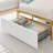 Omartin 45.4'' Bed Frame Twin Size with Armrests Headboard & RGB Light, Upholstered Twin Size Bed Platform with Drawers-685555291-722112918