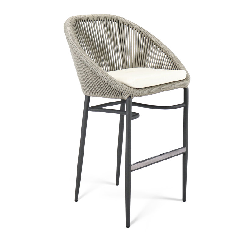 Rodona Outdoor Bar Stool, Canvas Taupe Sunbrella® Canvas