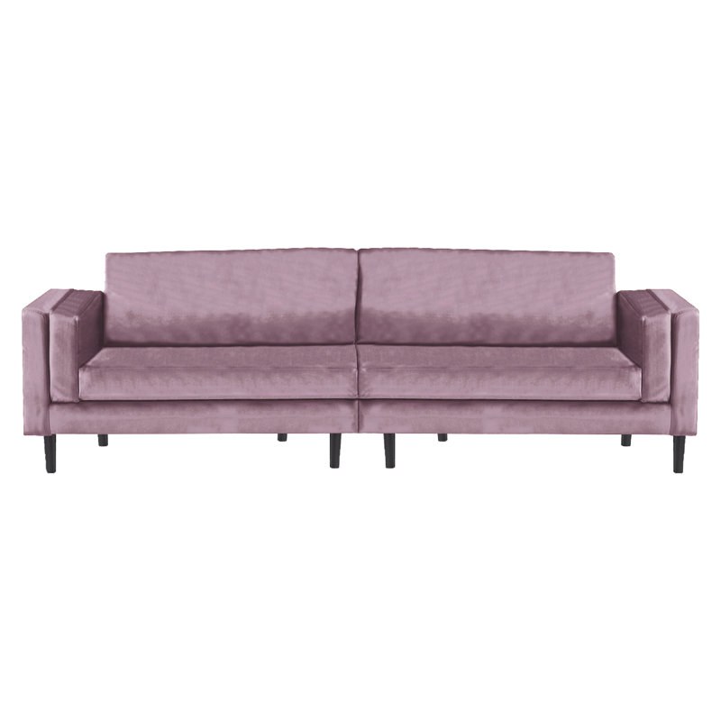 Deavian 3 Seater Velvet Sofa, 3, Black, Lavender