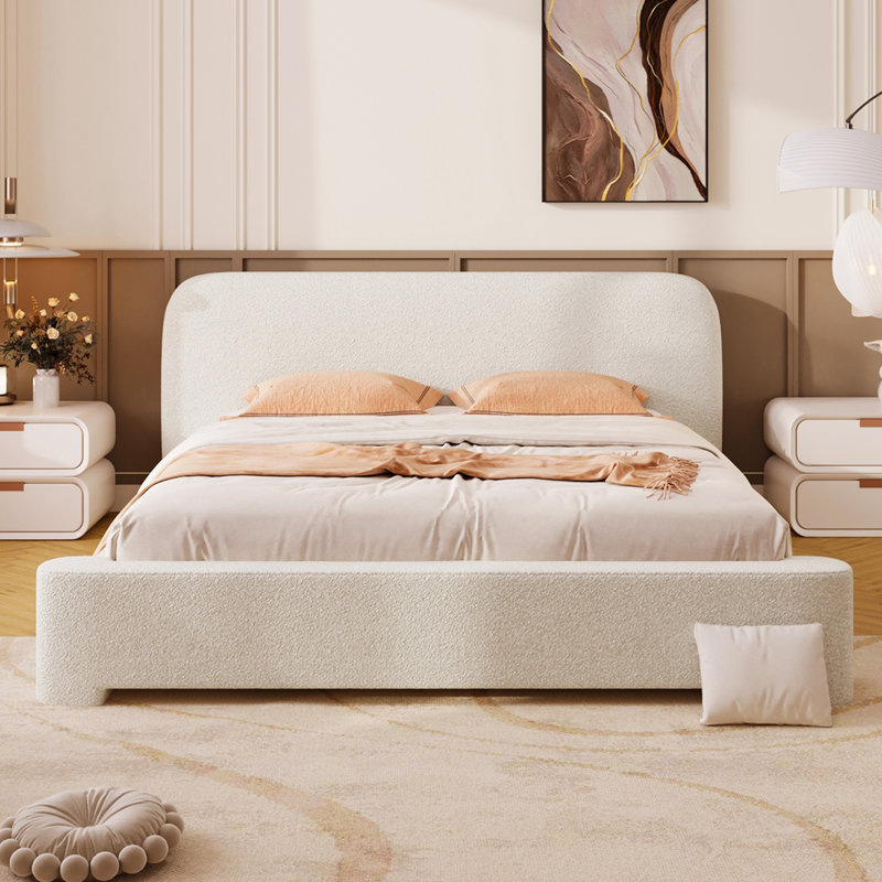 Duteil Cozy Boucle Upholstered Bed, Full