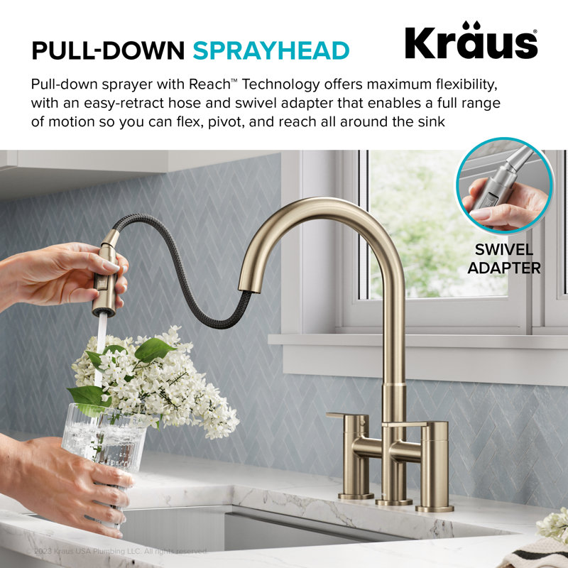 Kraus Oletto Pull Down Bridge Faucet & Reviews | Wayfair