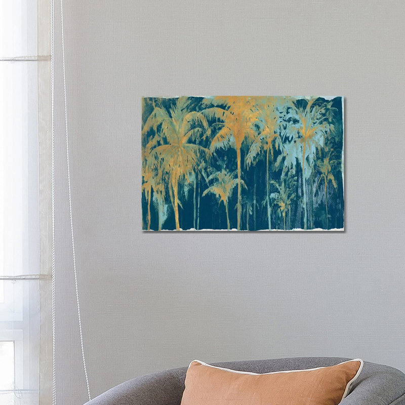 Teal And Gold Palms by Patricia Pinto - Wrapped Canvas Gallery-Wrapped Canvas Giclée, 66.04 cm H x 45.72 cm W