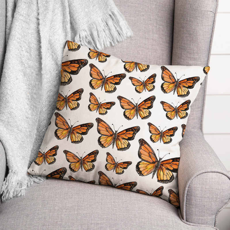  Housse et insert de coussin carré Watercolor Butterfly, 20 po x 20 po