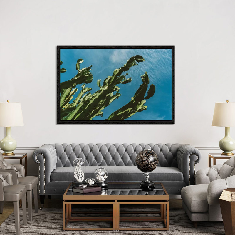 Cactus Sky III by Bethany Young - Print on Canvas, Black Framed, 101.6cm H x 152.4cm W x 3.81cm D
