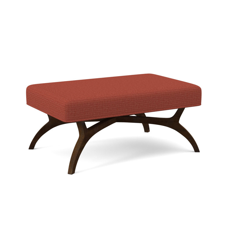 Ansel Upholstered Bench, American Walnut, Venice Navy