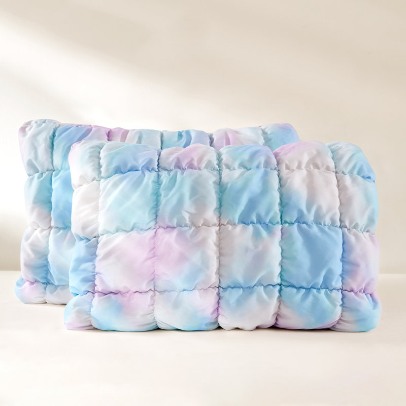 Puff Comforter Set, Queen Comforter + 2 Standard Shams, Rainbow