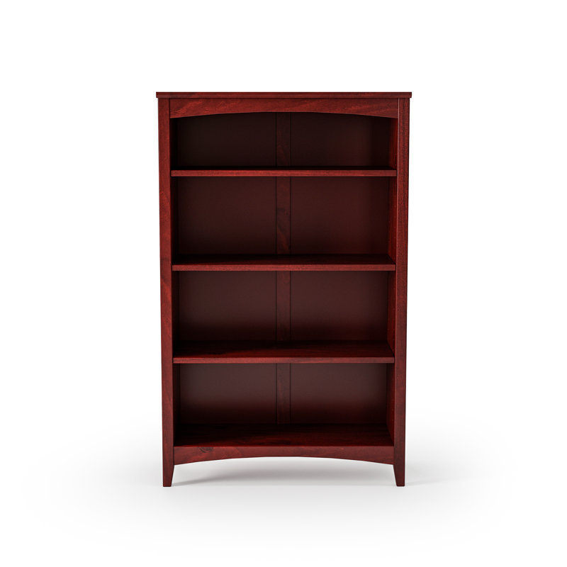 Colton Bookcase, (4 Shelves) 48" H x 30" W x 13"D, Red Garnet Stain