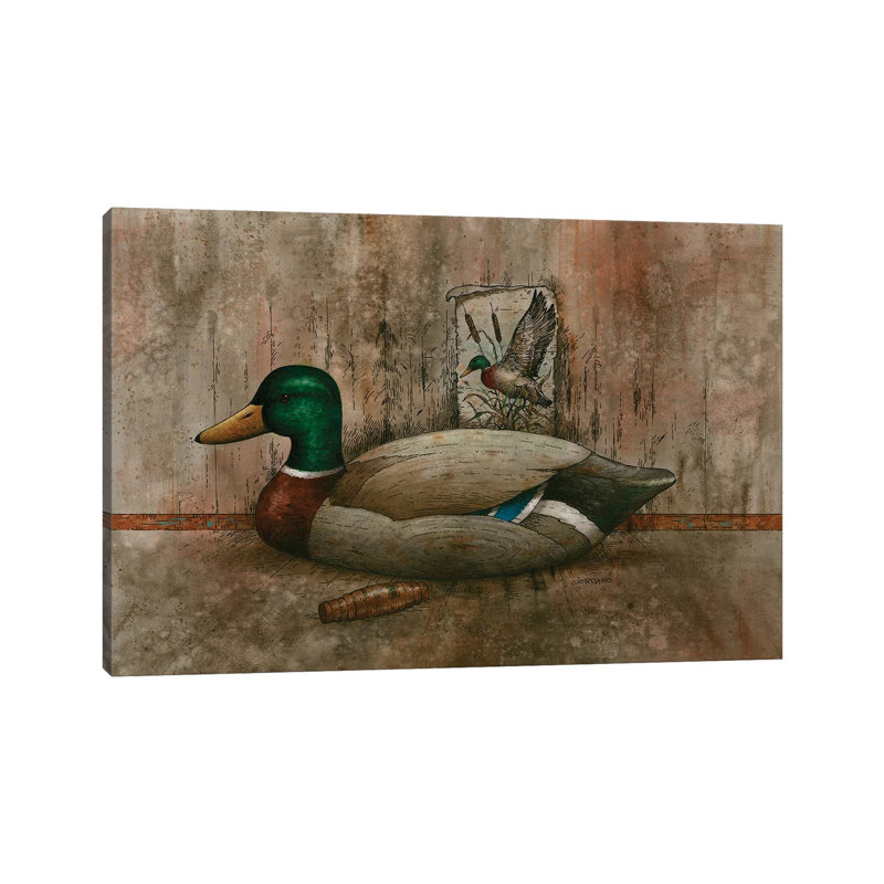 Mallard In Dimension by Giordano Studios - Wrapped Canvas Painting, 20.32 cm H x 30.48 cm W