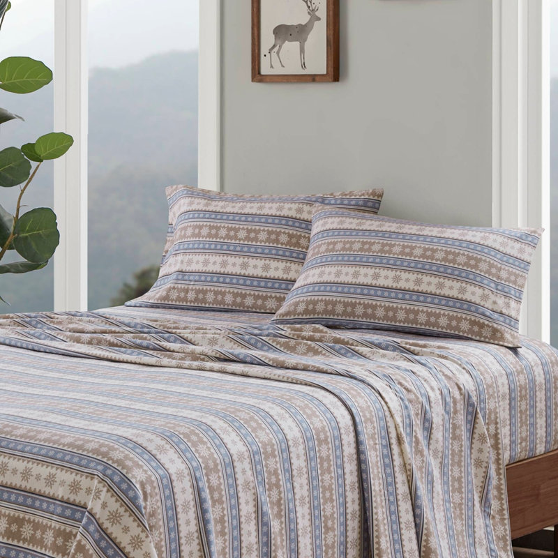 3 PCS Twin Sheet Set Blue Snowflake