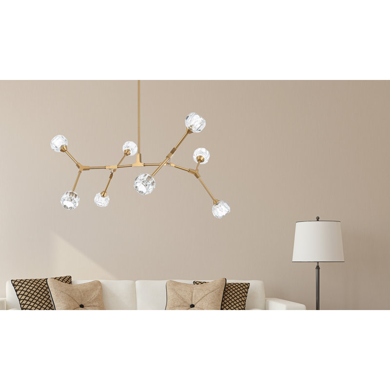 Zayne Jadaiah, H 52,5 po x l 33 po x P 4 po, Noir, 8 lumières