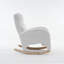 Chaise berçante Teddy en tissu avec repose-pieds réglable, ivoire