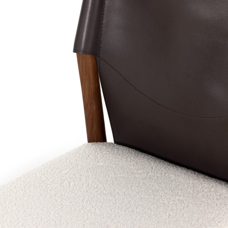 Lulu Side Chair in Espresso/Cardiff Cream, Brown Leather Blend//Cardiff Cream