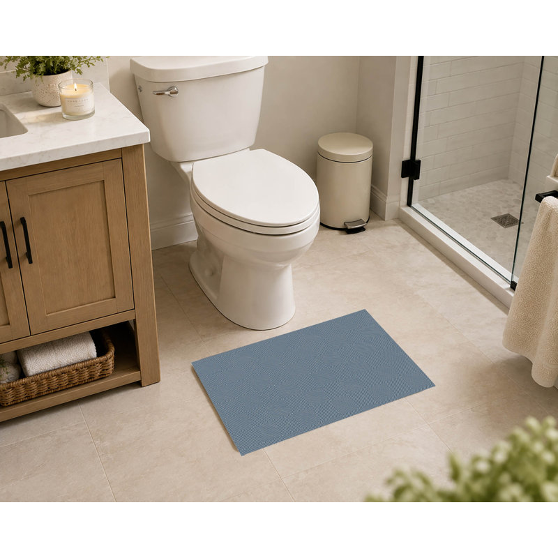 Tapis de toilette rectangulaire absorbant et antidérapant pour les yeux pour les cheveux, 34" W x 21" L, Blue
