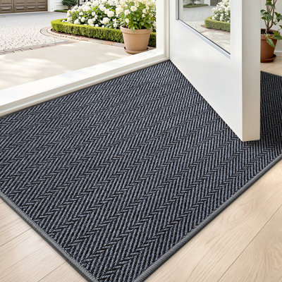 Paillasson d'intérieur à motif de chevrons antidérapant