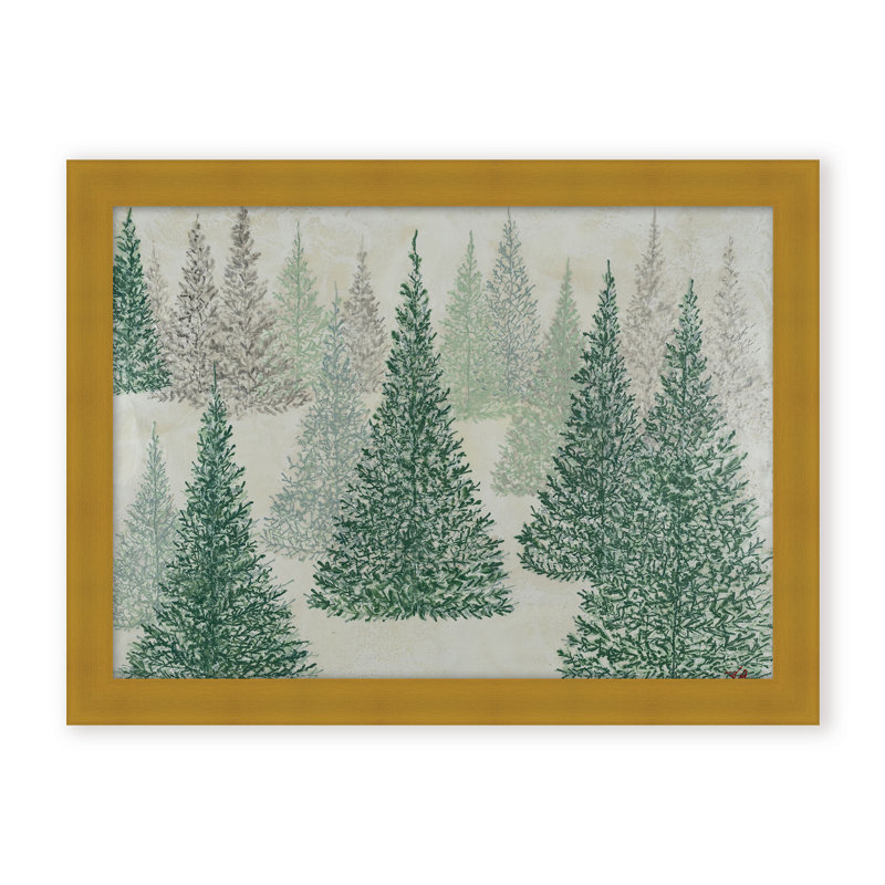 Nature Inspired "Ethereal Pines" Canvas Wall Art By Karen Biery, 30" H x 40" W x 1.125" D, Framed Print, Brown