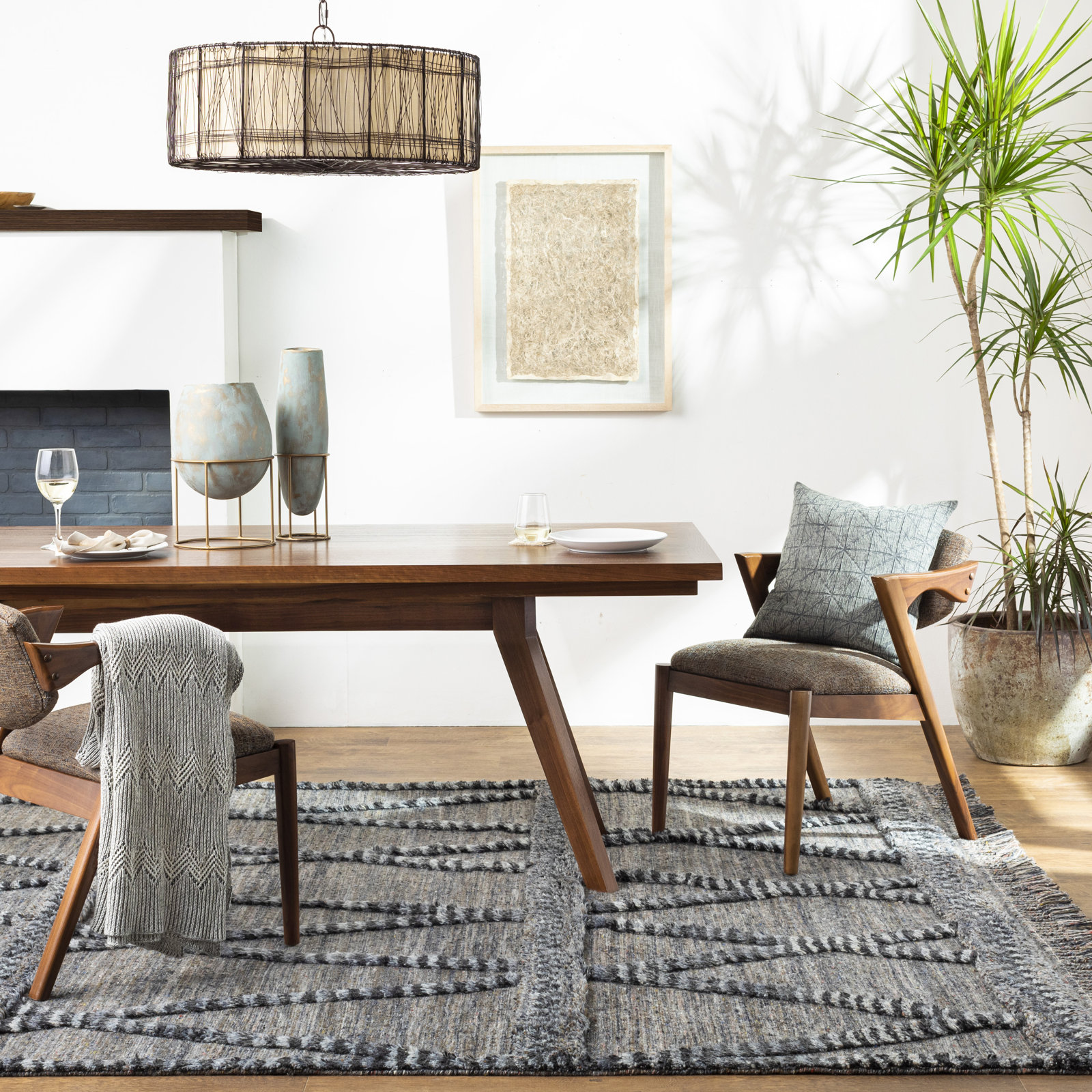 Leanna Hand-Knotted Chevron Rug, Rectangle 5' x 7'6"