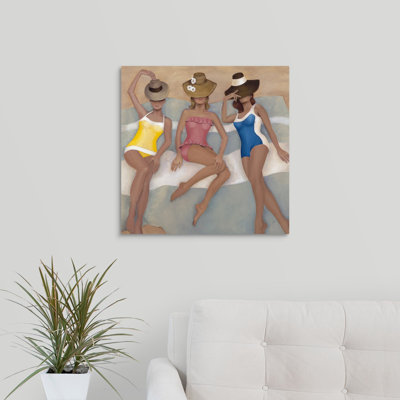 « three little maids » par the pool, peinture sur toile