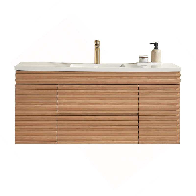 Meuble-lavabo mural simple 48 po avec lavabo en céramique