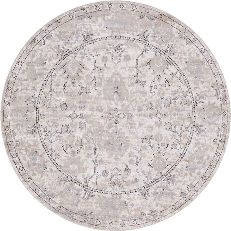Tapis transitionnel de couleur caramel, Rond 7 pi