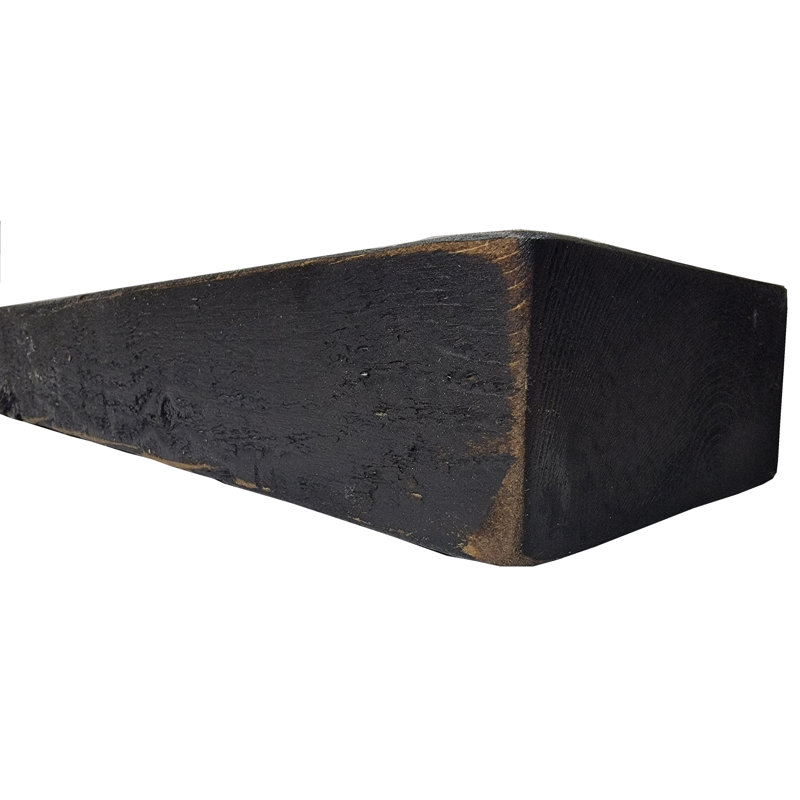 Rough Cut Décor Floating Shelf, Black Stain, 3" H x 24" W x 7" D
