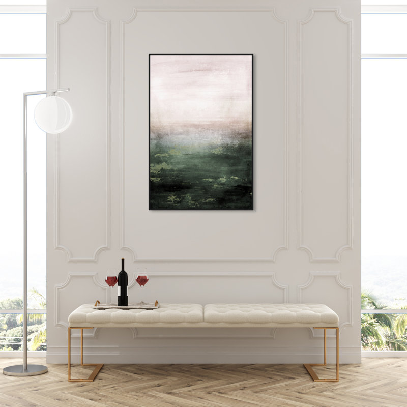 «Abstract Mossy Sailing», reproduction d'impression, H 45 po x l 30 po x P 1,5 po, Toile avec cadre noir