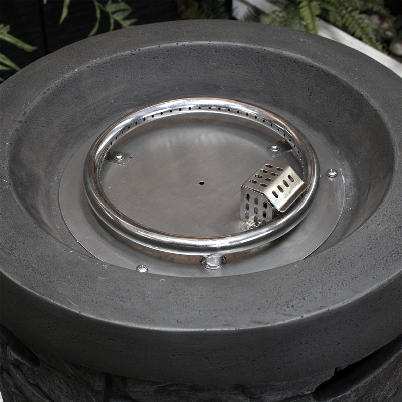 Brûleur à gaz extérieur de 20 pouces de diamètre, 32 000, avec pierres de lave et foyer d'extérieur à capuchon imperméable