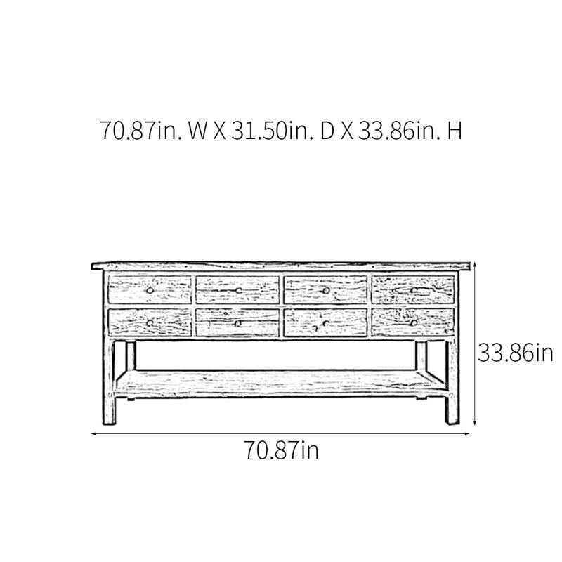 Console champêtre rétro