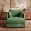 Chaise longue surdimensionnée en chenille avec repose-pieds, fauteuil de lecture moderne à assise profonde pour appartement, beige-1521046548
