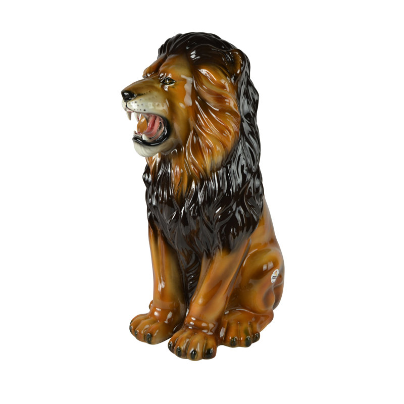 Lion Ceramic Statue 23” Tall Lifelike and Roaring