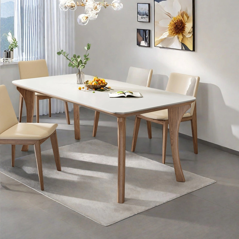 Modern minimalist dining table, 29.53"H x 55.12"L x 31.5"W