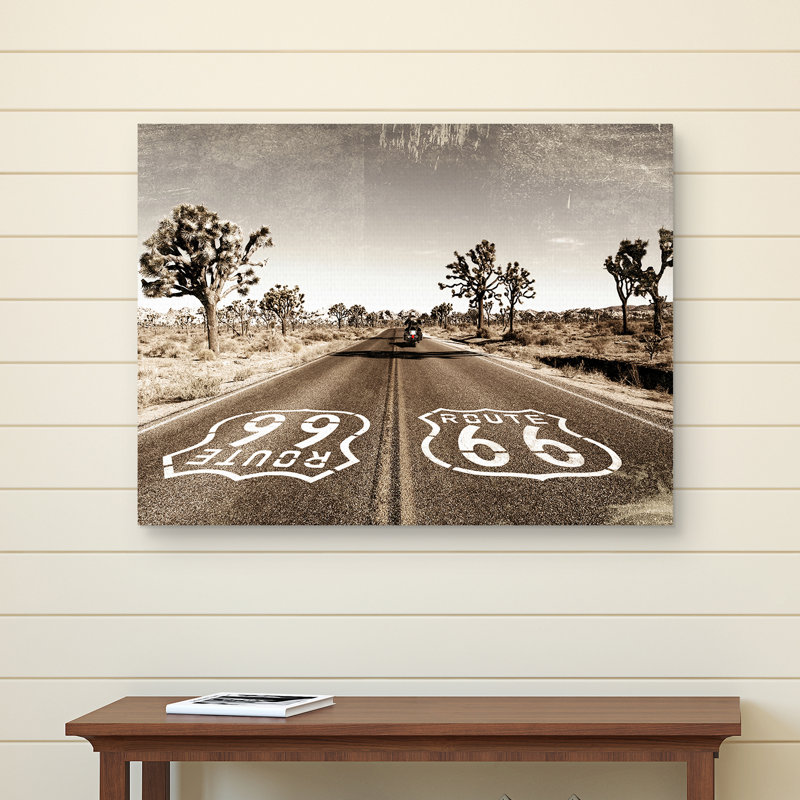 Vintage Road Trip Route 66 - impression sur toile tendue