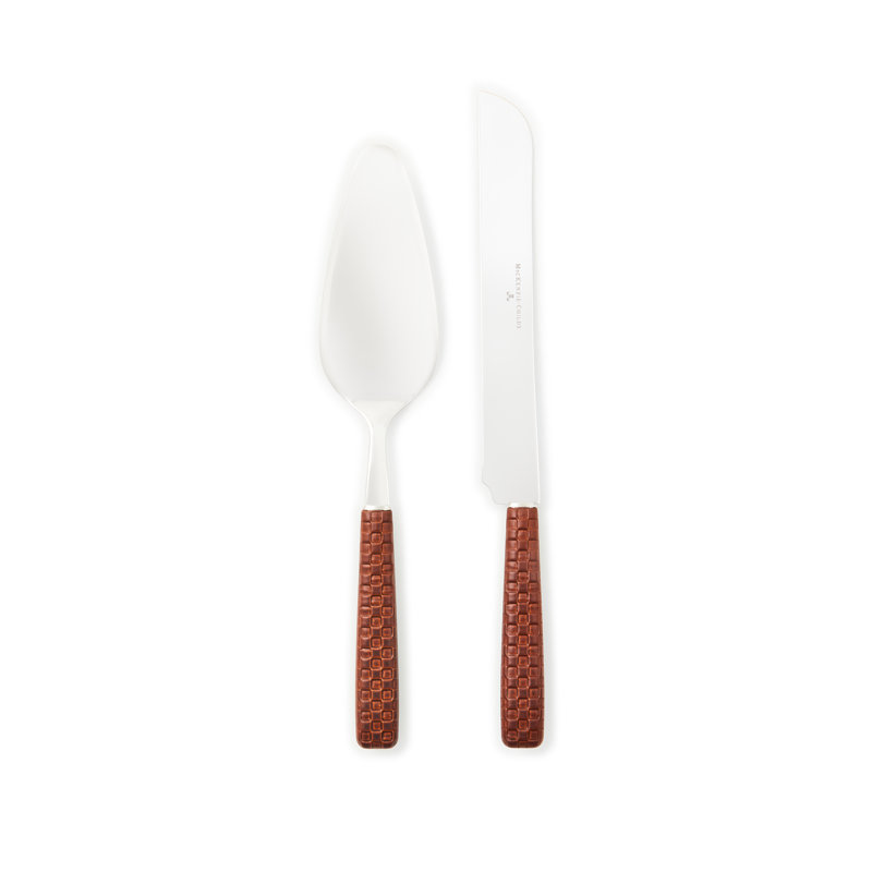Everyday Leather Cake Serving Set, Brown
