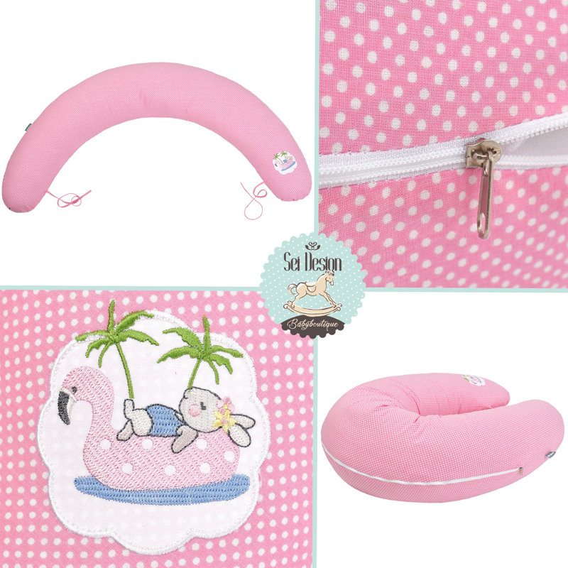 Farm Animals Friends Polka Dots Cot Nursing Pillow, 3-D fibre balls