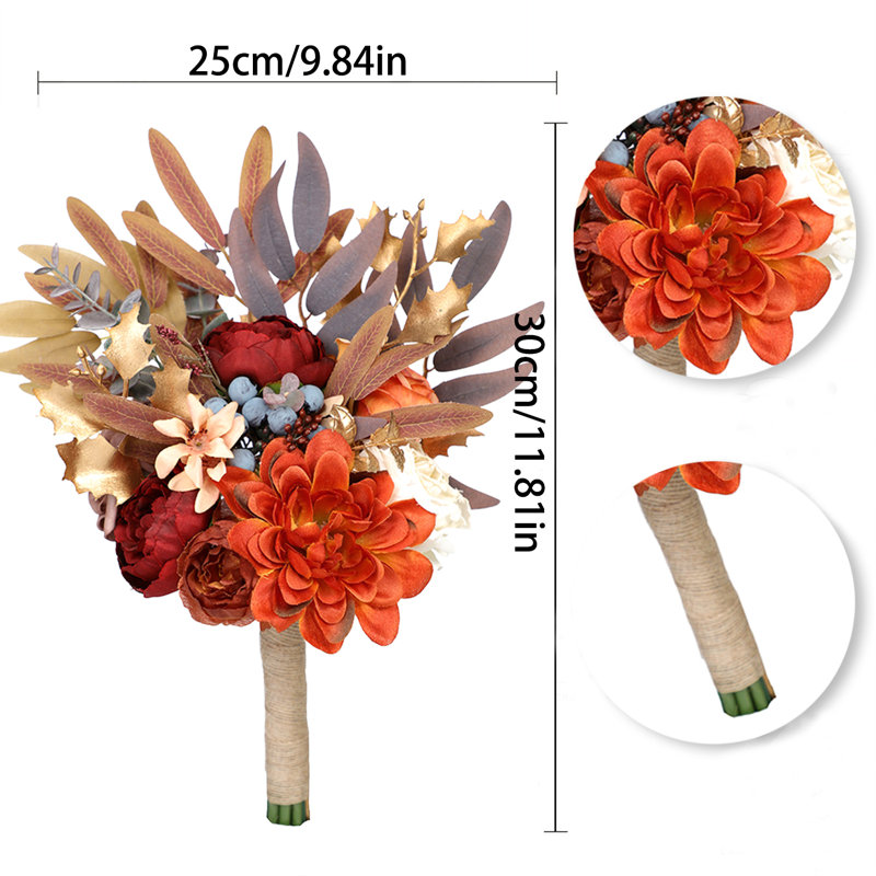 Bouquet de mariage rouge pour demoiselles d'honneur