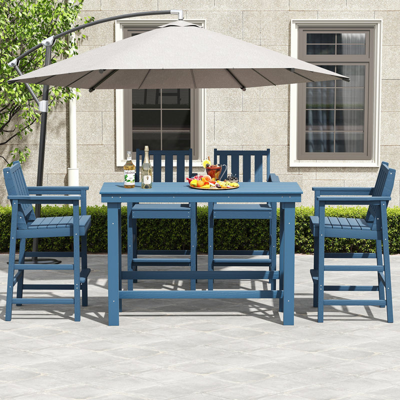 Tabouret de bar 5 pièces Monticello, Navy Blue