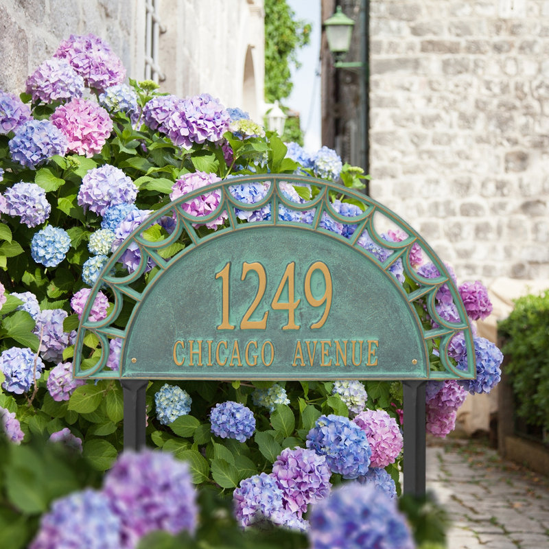 Plaque d'adresse sur 2 lignes Signature Series, Bronze, Oui, Vert-de-gris