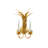Palm Two Arm Tole Wall Sconce In Gold Leaf