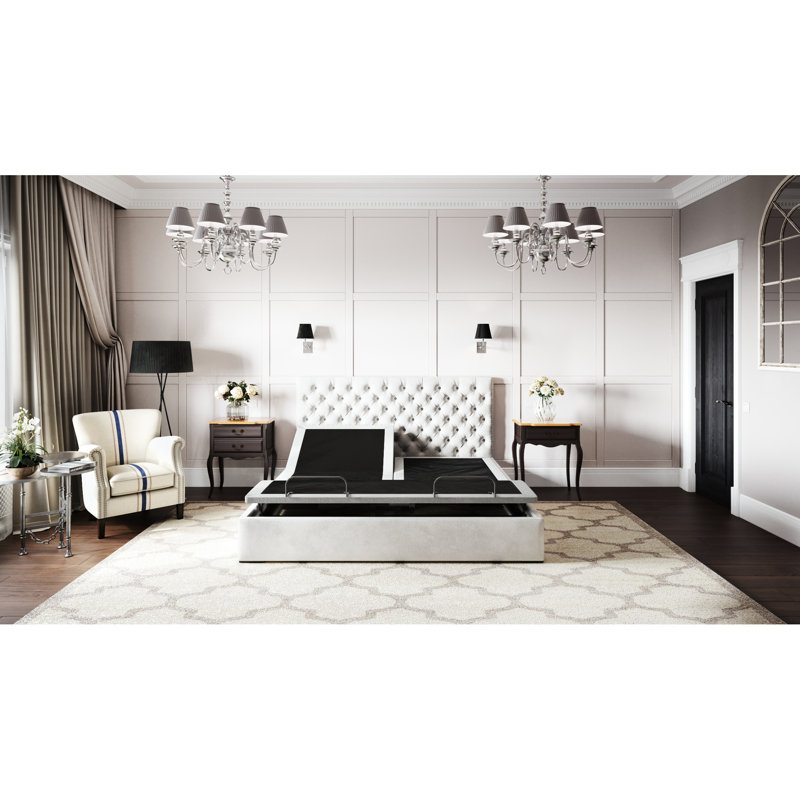 Base de lit grand format Btx5 - Tête / pied réglable, massage double à 3 niveaux, hauteur de produit flexible de 14 po et pied réglable, 4 positions